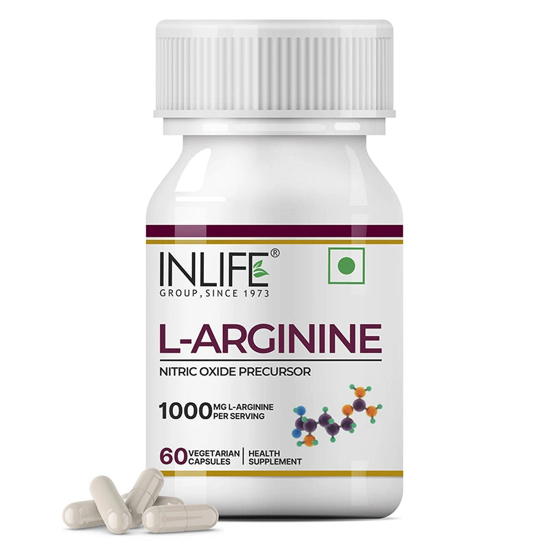 Inlife L-Arginine front bottle .image with capsules