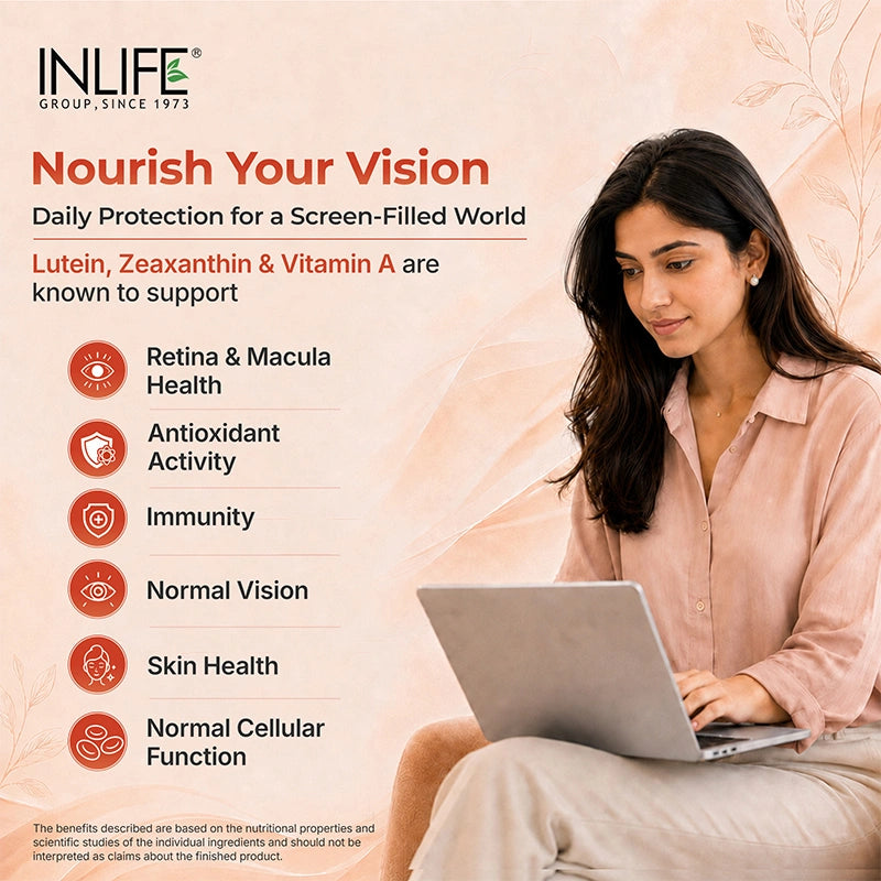 Inlife Lutein Zeaxanthin liquid filled capsules benefits .image
