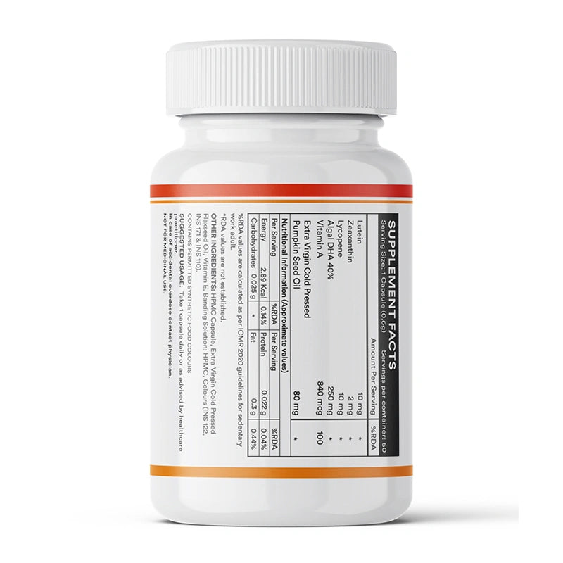 Inlife Lutein Zeaxanthin liquid filled capsules left bottle .image