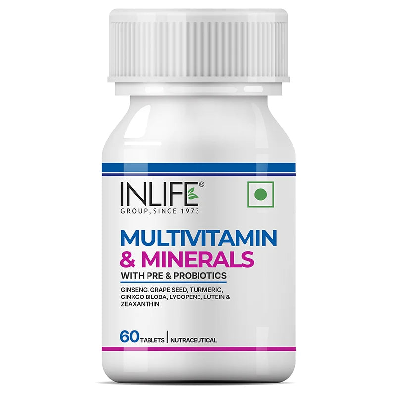 Inlife Multivitamin & mineral with pre & probiotics front bottle .image 