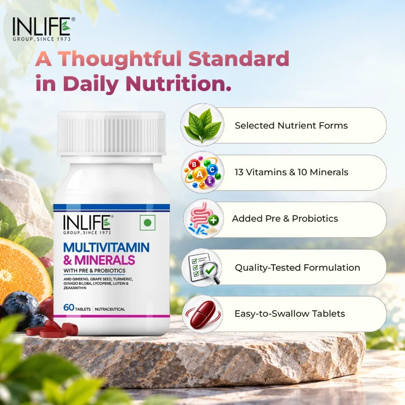 Inlife Multivitamin  &  mineral with pre &  probiotics key features .image 