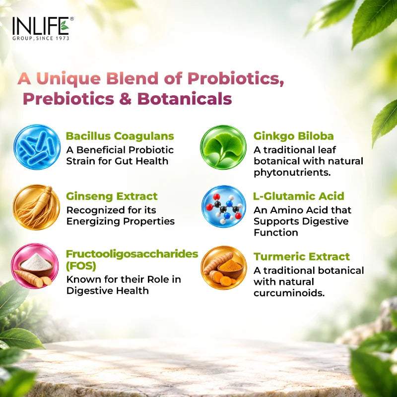 Inlife Multivitamin  &  mineral with pre  &  probiotics key ingredients .image