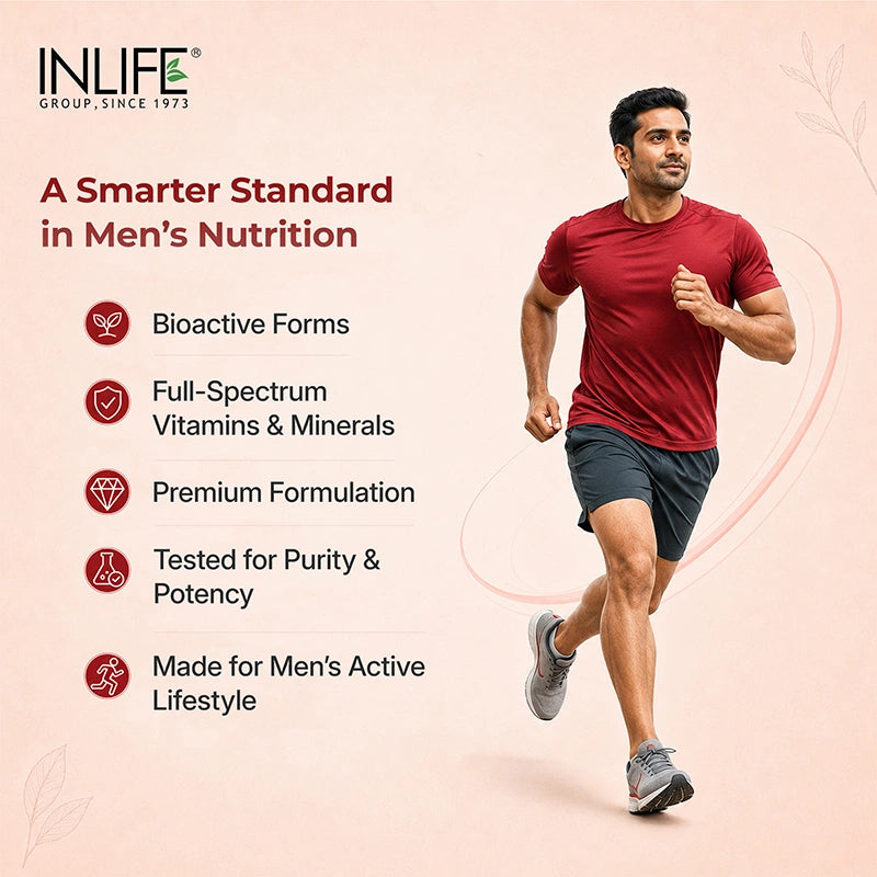 Inlife Multivitamin and mineral for men tablet key features .image 