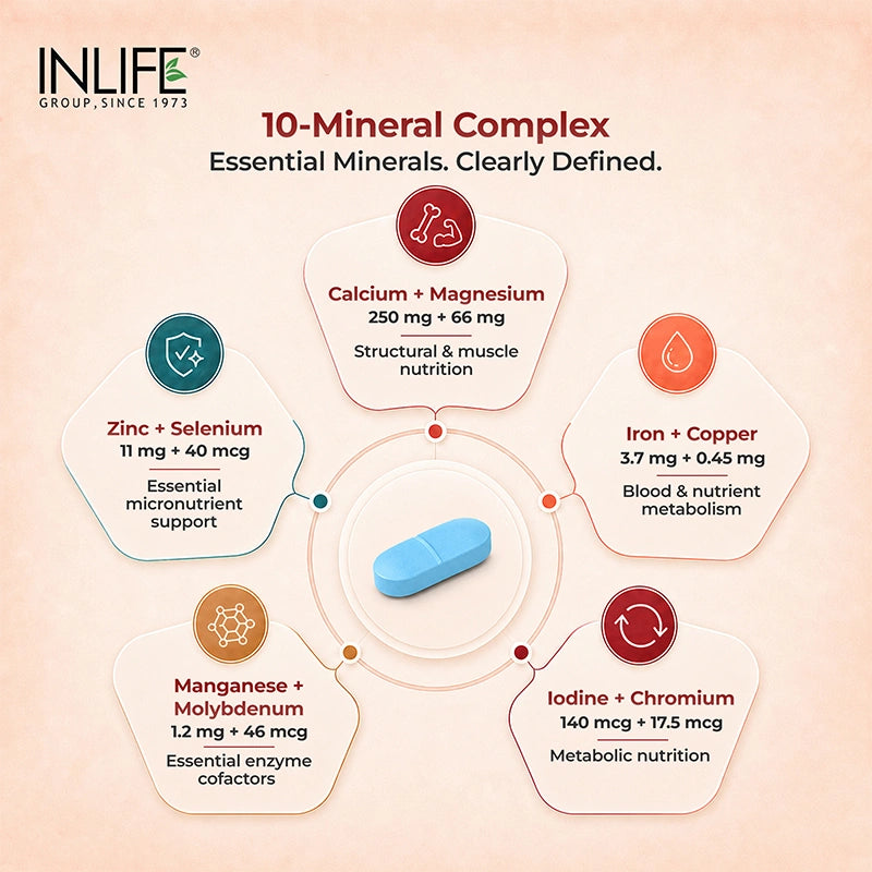 Inlife Multivitamin and mineral men tablet key ingredients .image