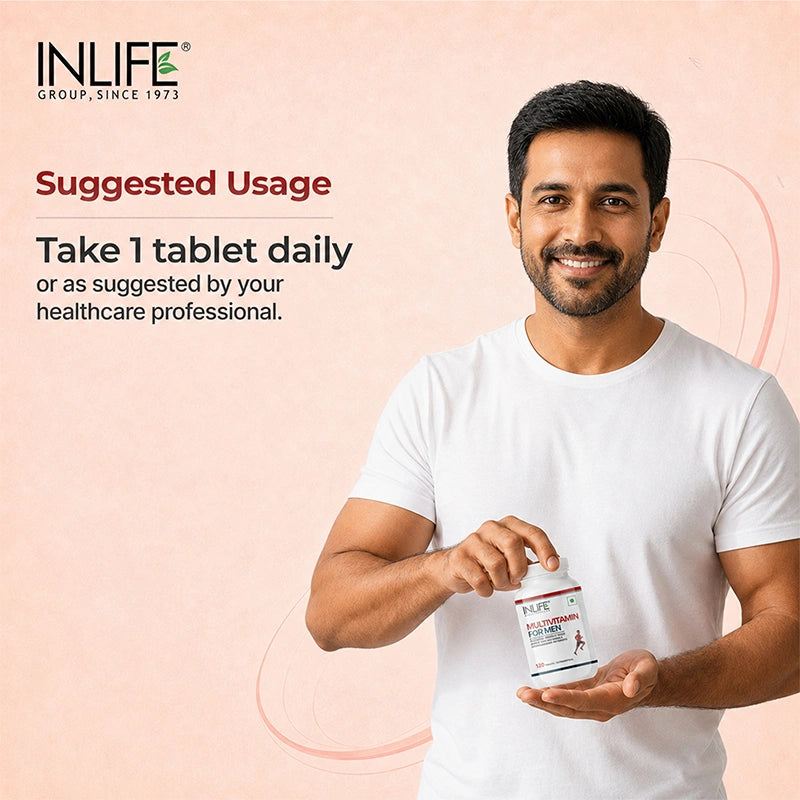 Inlife Multivitamin and mineral men tablet suggested usage .image
