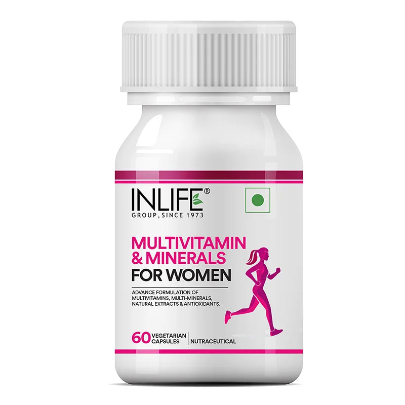 Inlife Multivitamin and minerals capsules for women front bottle .image