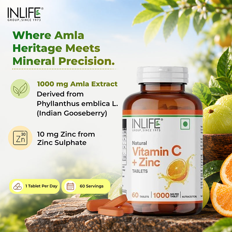 Inlife Natural vitamin-c + zinc key features .image