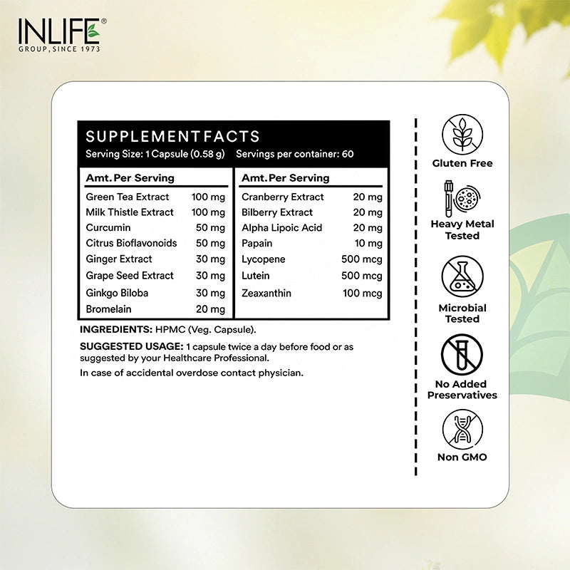 Inlife Super antioxidant capsules supplements facts .image