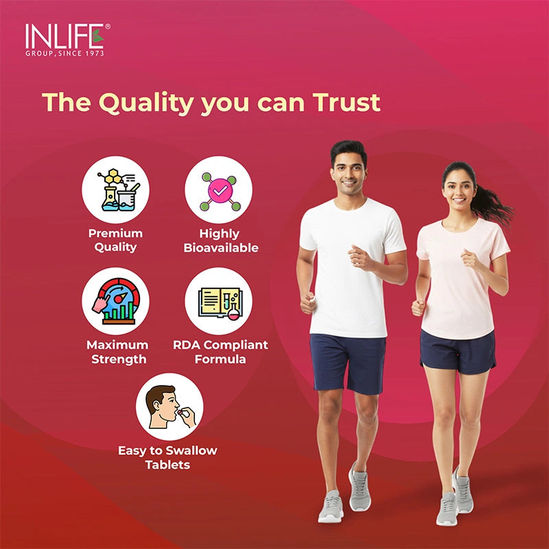 Inlife Vitamin B12 with ALA, Folic Acid, Tablets (RDA Compliant)