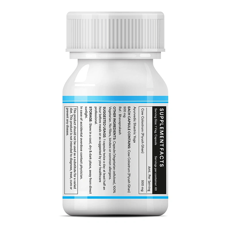 Inlife cow colostrum capsules left bottle. image 