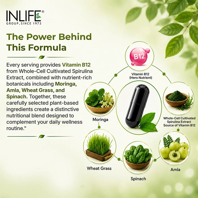 Inlife plant based vitamin b12 Ingredients. Image 
