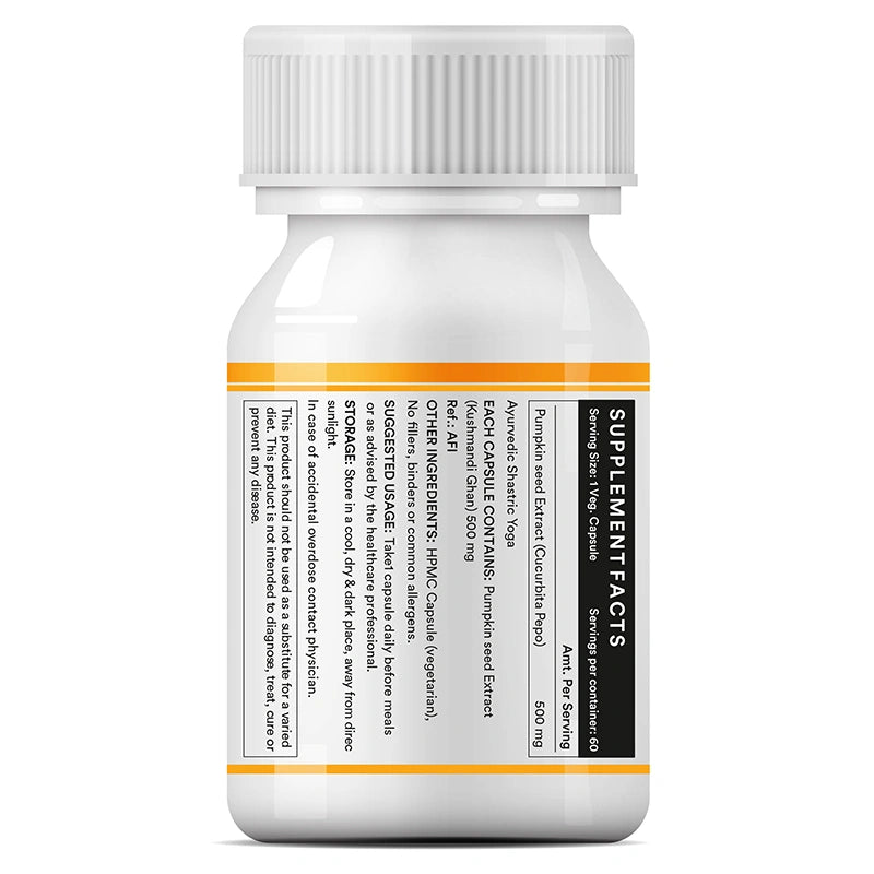 Inlife pumpkin seed extract capsules left bottle. image 