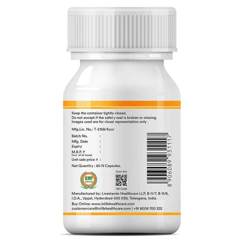 Inlife pumpkin seed extract capsules right bottle. image 