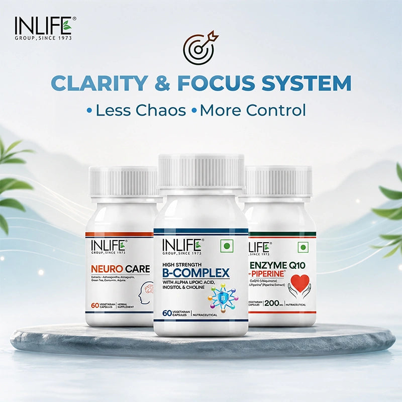 Inlife clarity and focus system that contains neurocare, b complex & coenzyme Q10 & bioperine
