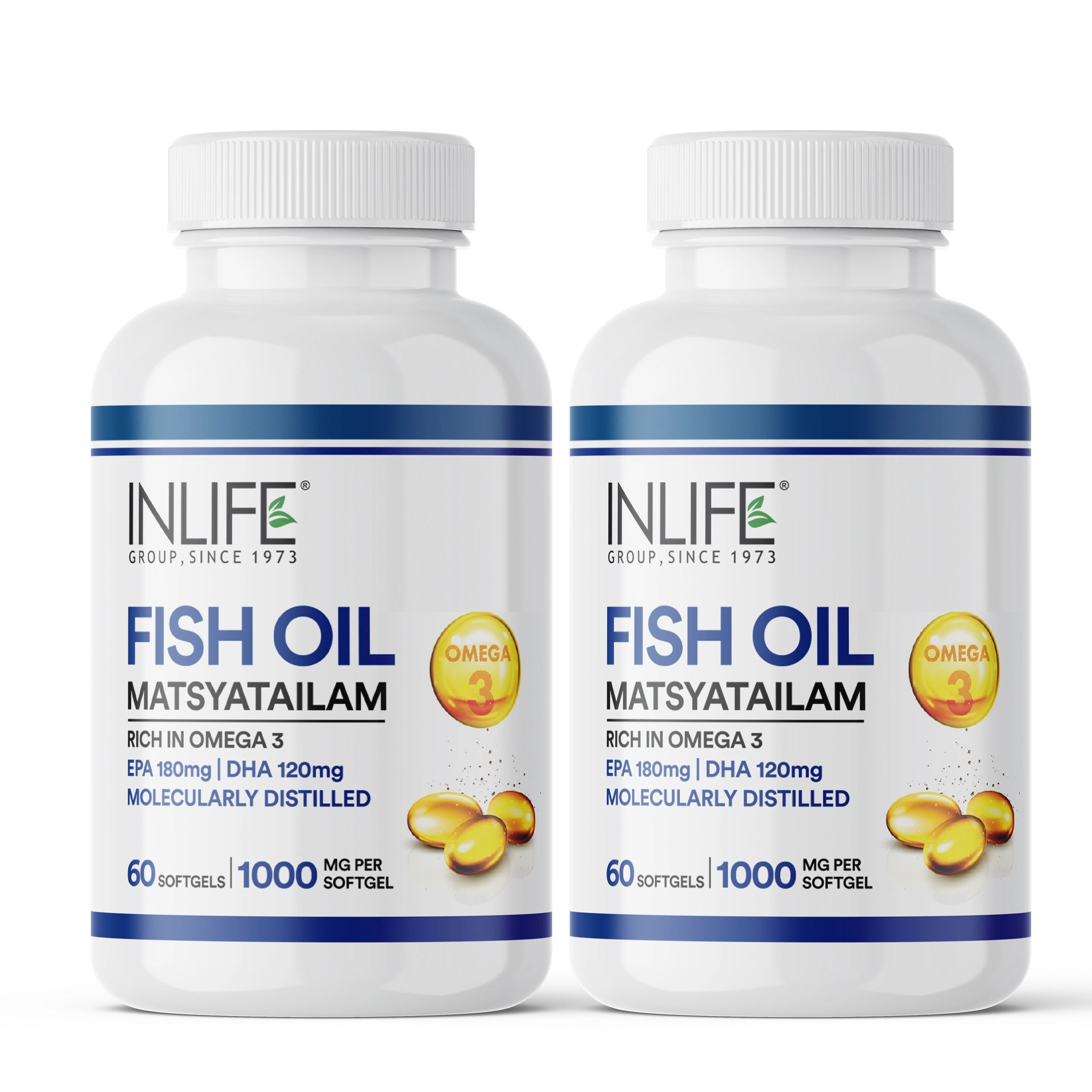 2 pack of inlife fish oil softgels for heart health bone and Joint health