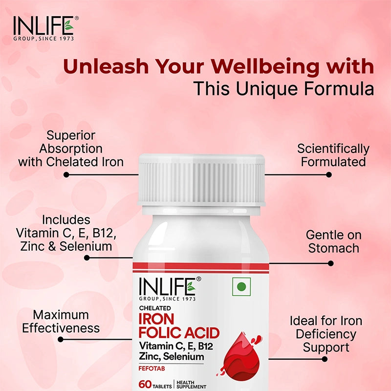 Inlife Chelated Iron Folic Acid Tablets