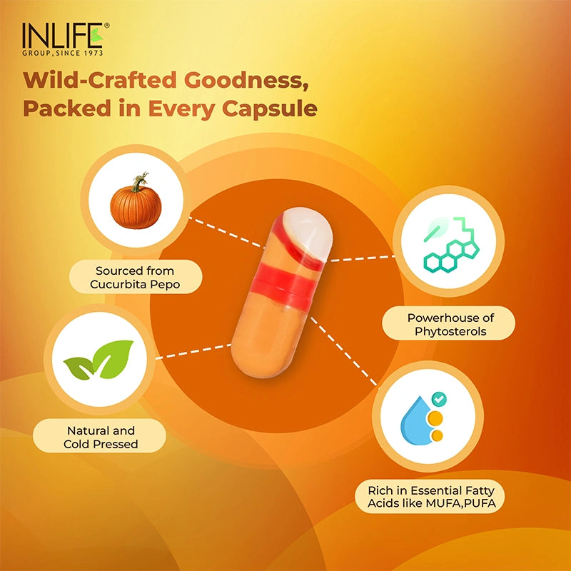 Inlife Pumpkin Seed Oil, Extra Virgin Cold Pressed Capsules
