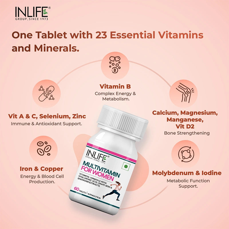 Inlife Multivitamin and Mineral for Women | Vegetarian Tablets