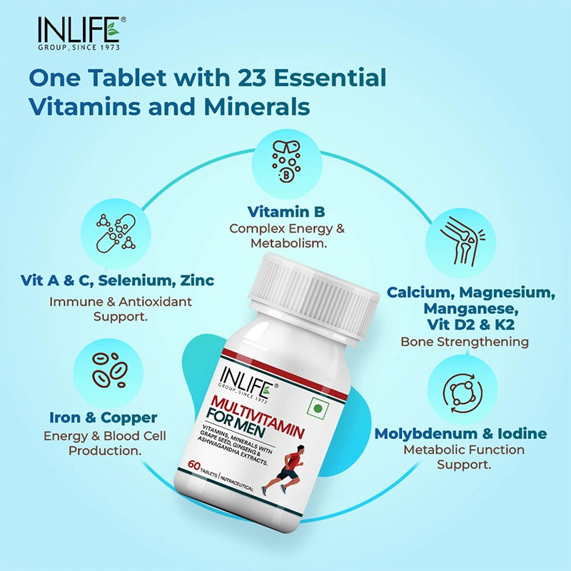 Inlife Multivitamin and Mineral for Men | Vegetarian Tablets