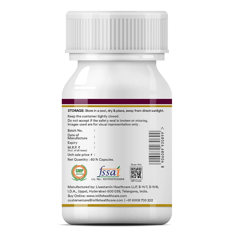 Inlife L-Arginine Supplement, 1000mg, Veg. Capsules