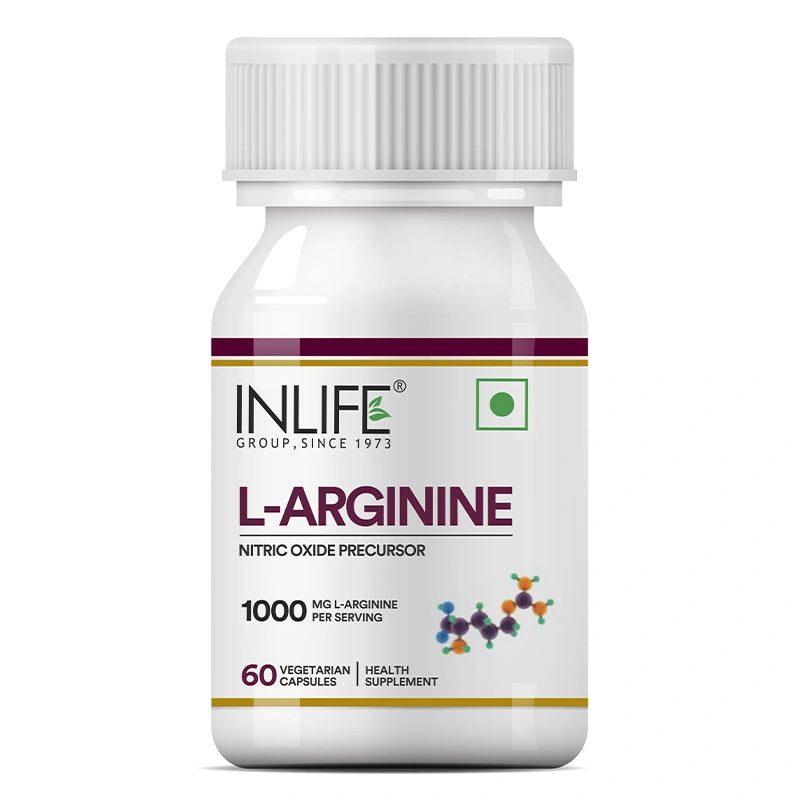 Inlife L-Arginine Supplement, 1000mg, Veg. Capsules