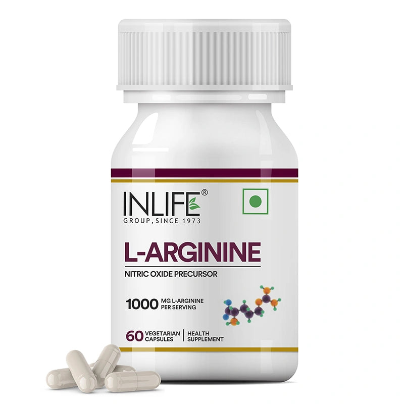 Inlife L-Arginine Supplement, 1000mg, Veg. Capsules