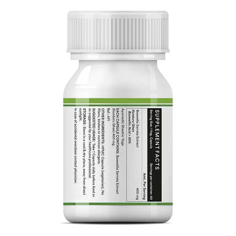 Inlife Boswellia Serrata Supplement, Extract 400mg| 60 Veg. Capsules