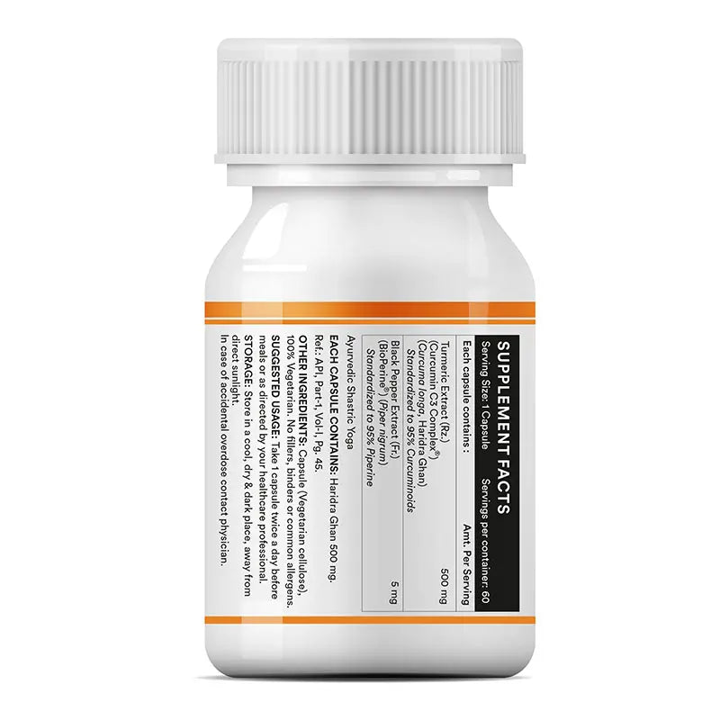 Inlife Curcumin (95% Curcuminoids) with Piperine (Bioperine), 500 mg | 60 Veg. Capsules