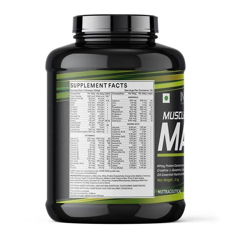 Inlife Muscle Mass Gainer Protein Powder Supplement