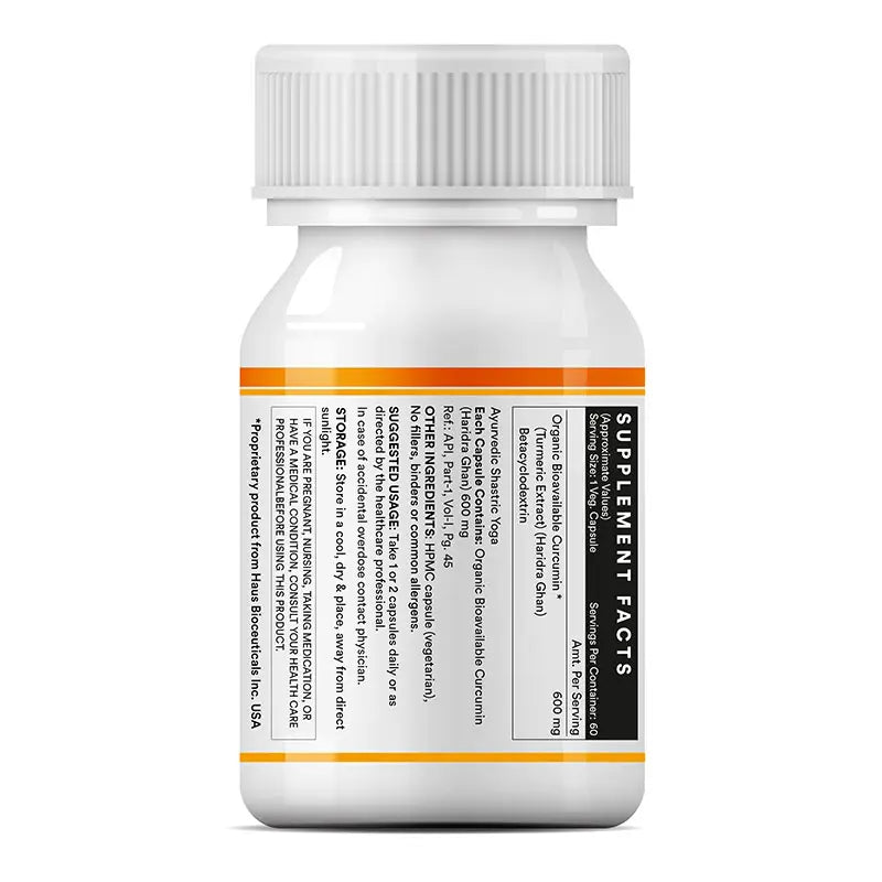 Inlife Bioavailable Curcumin Supplement | 600mg | 60 Veg. Capsules