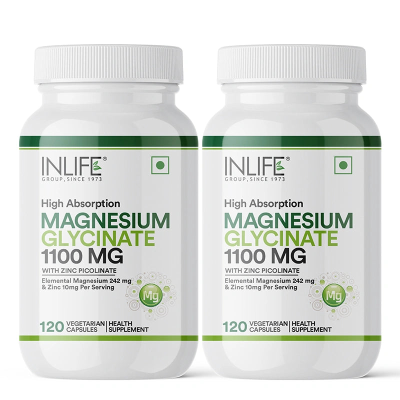 Inlife Magnesium Glycinate 1100 mg with Zinc Capsules
