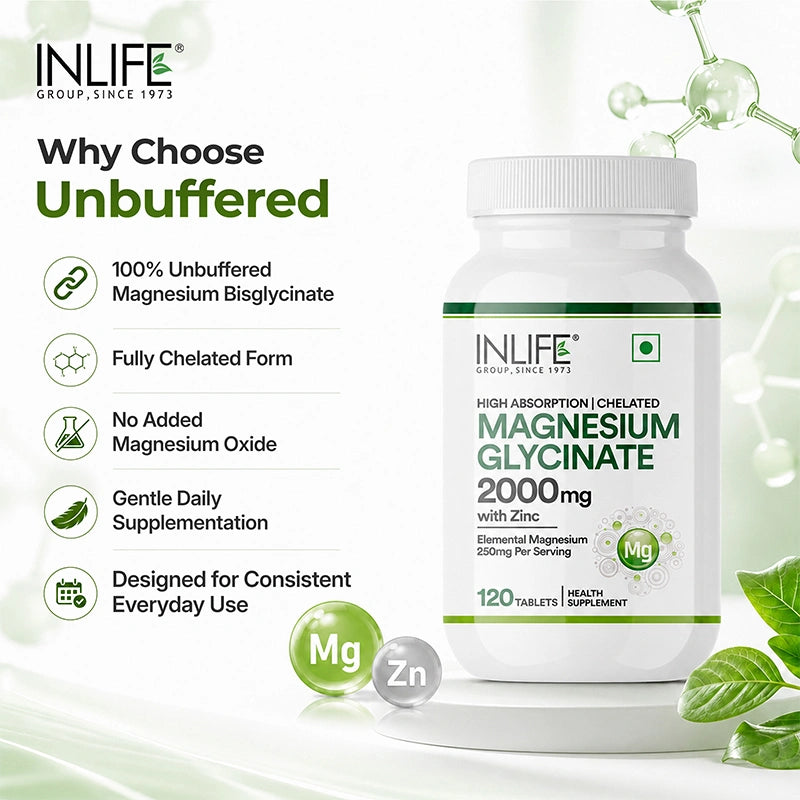 Inlife Magnesium Glycinate 2000 mg & Zinc Tablet.