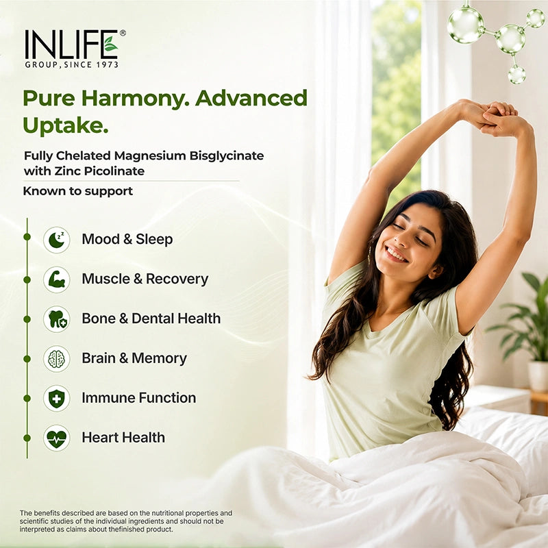 Inlife Magnesium Glycinate 2000 mg & Zinc Tablet.