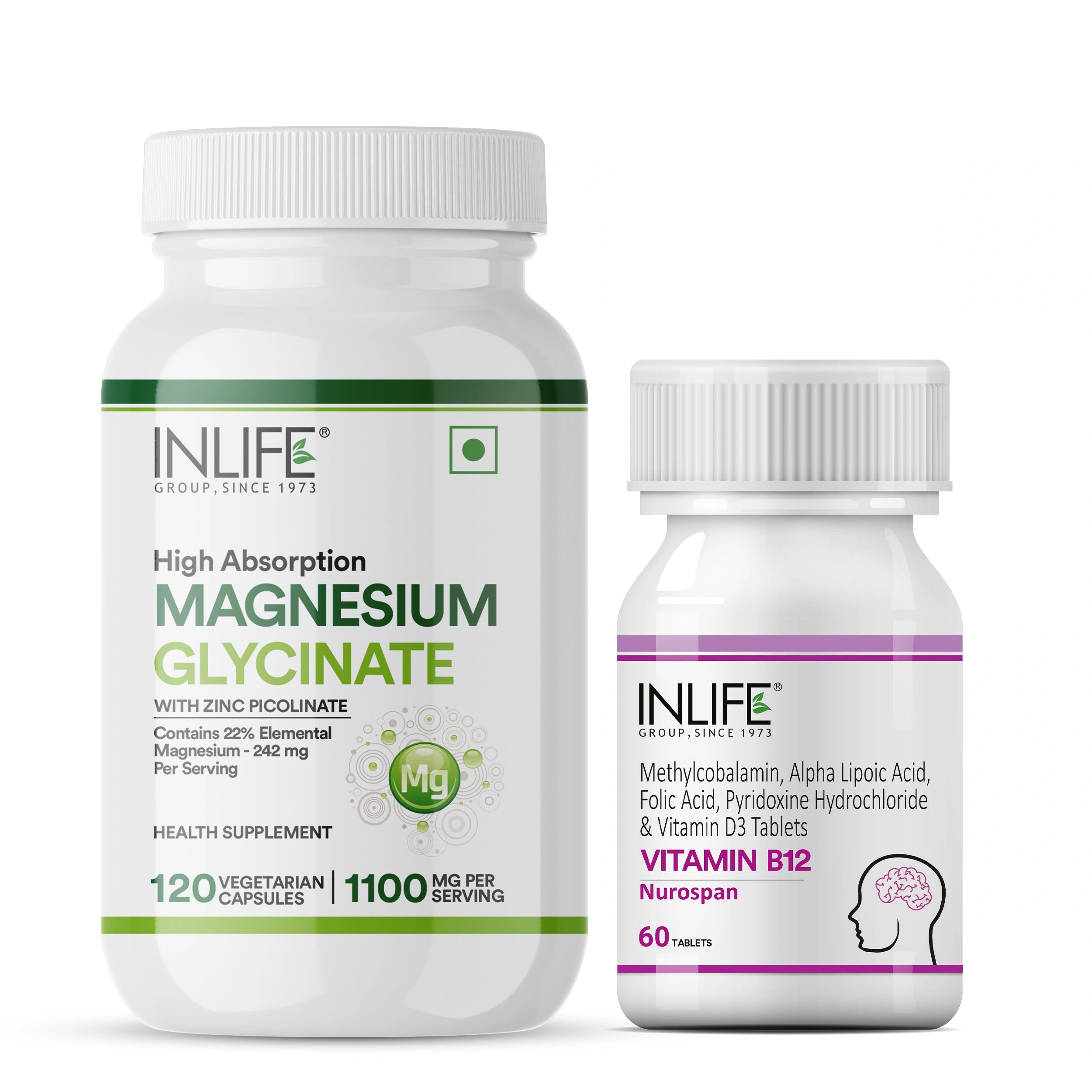 Vitamin B12 & Magnesium Glycinate Combo | Supports Energy & Relaxation