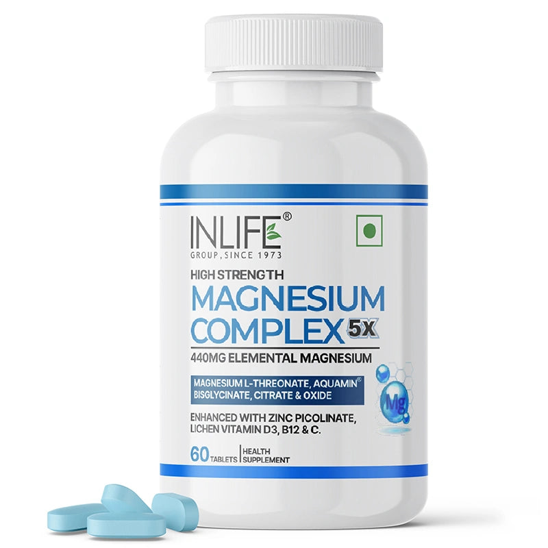 Inlife Magnesium 5X Complex, 440 mg (Elemental Mg) Tablets
