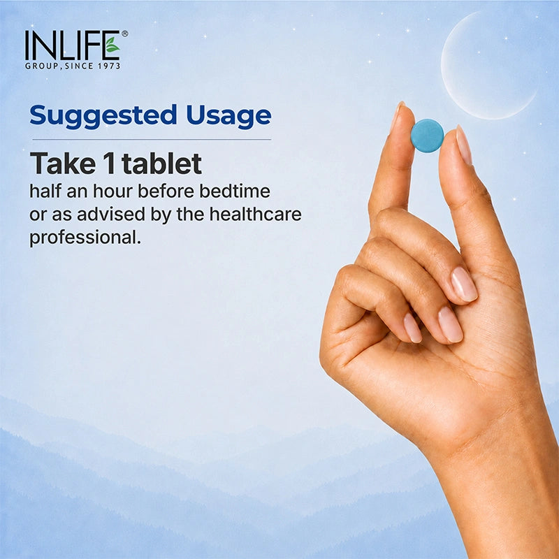 Inlife Melatonin (10mg) with Tagar (250mg), Veg. Tablets