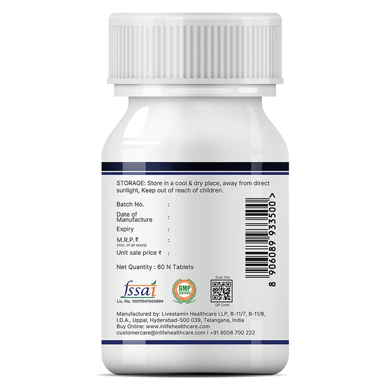 Inlife Melatonin (10mg) with Tagar (250mg), Veg. Tablets