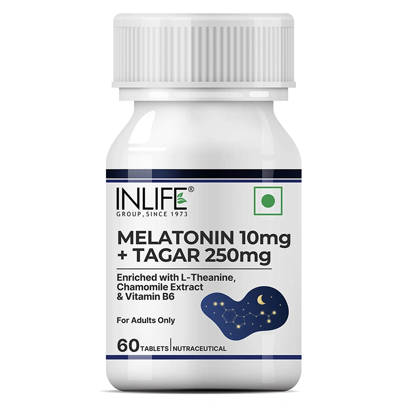 Inlife Melatonin (10mg) with Tagar (250mg), Veg. Tablets