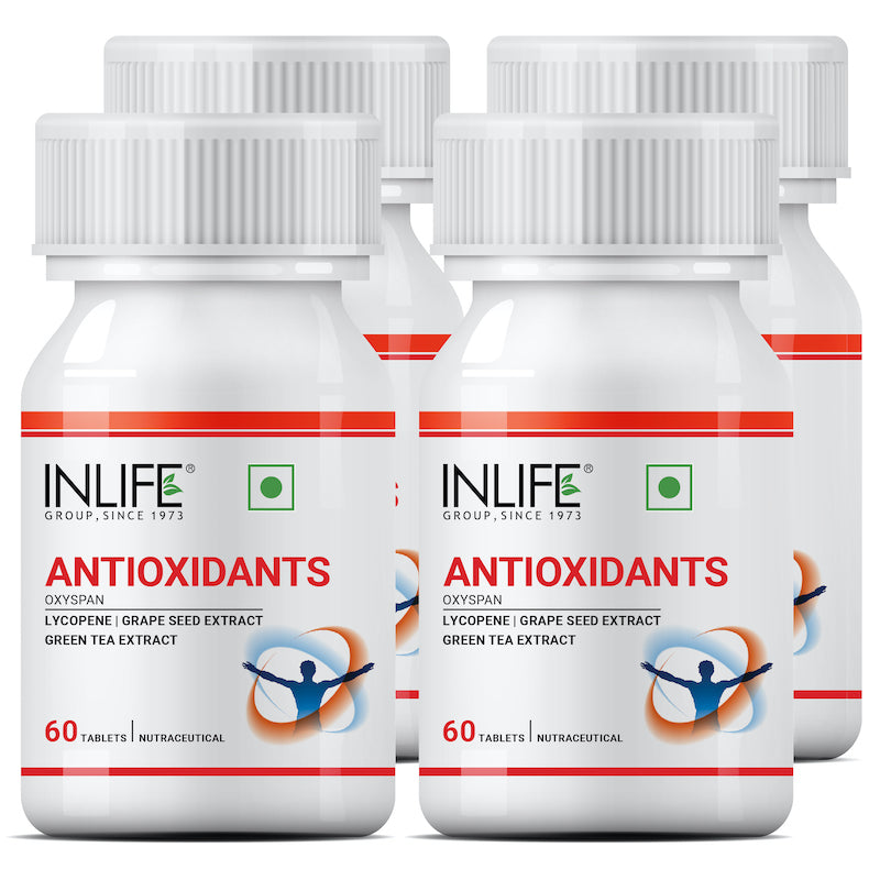 INLIFE Antioxidants Supplement with Lycopene, Grape Seed &amp; Green Tea Extract (60 Tablets)