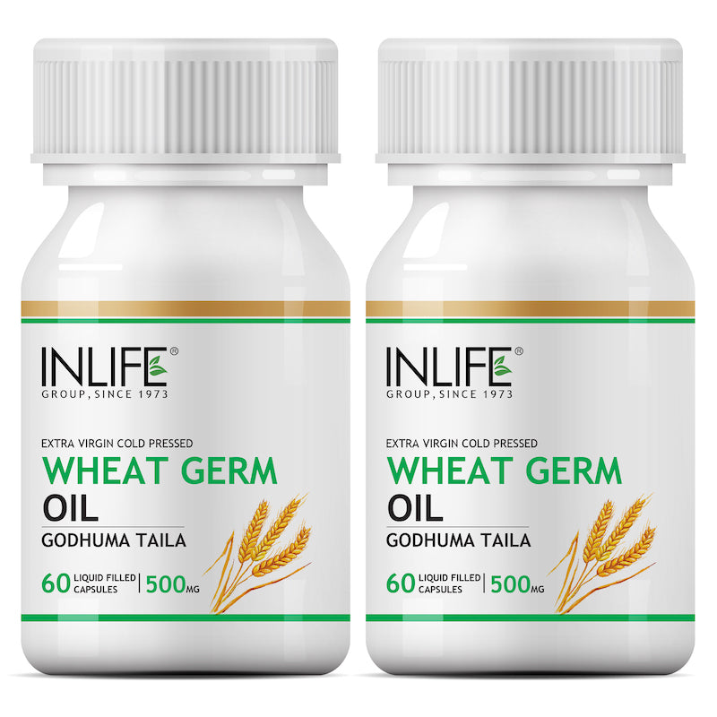 INLIFE Wheat Germ Oil Supplement, 500mg (60 Capsules), Natural Vitamin E