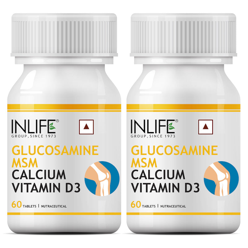 INLIFE Glucosamine MSM Calcium Vitamin D3 Supplement (60 Tablets)