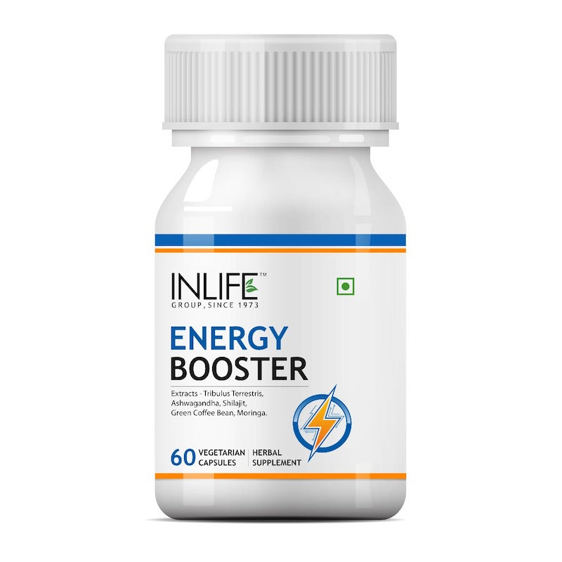 INLIFE  Energy Booster Supplement, 500mg - 60 Vegetarian Capsules