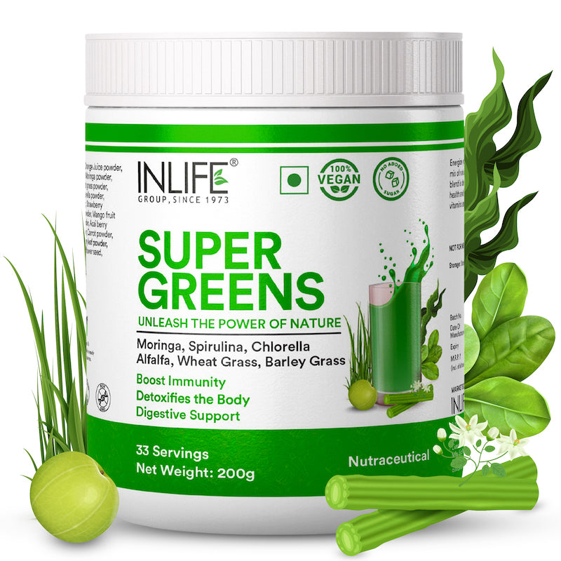 INLIFE SUPER GREENS FUSION | Vital Nutrients, Fiber, Antioxidants, Superfoods powder