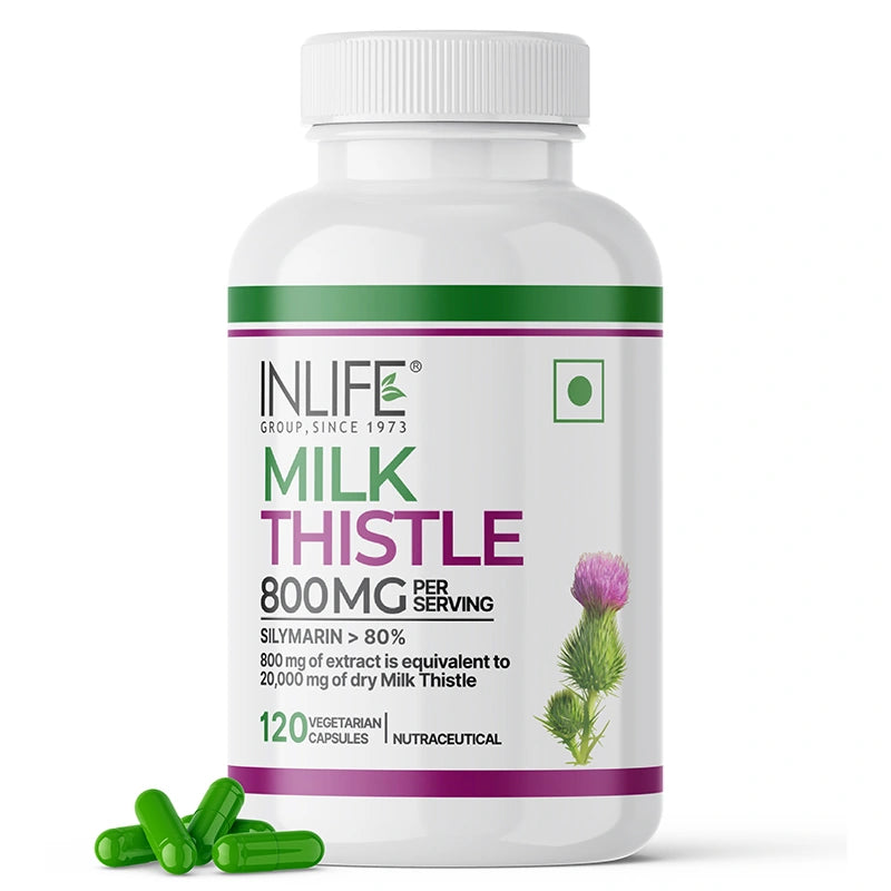 Inlife Milk Thistle 800mg (>80% Silymarin) Capsules