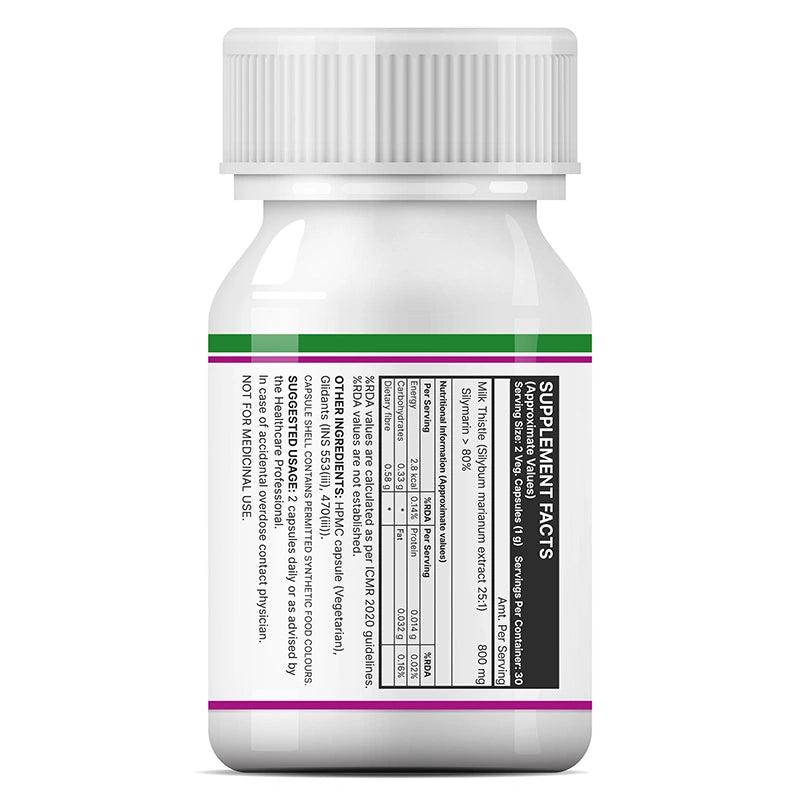 Inlife Milk Thistle 800mg (>80% Silymarin) Capsules