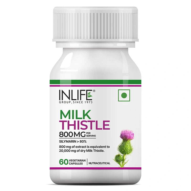Inlife Milk Thistle 800mg (>80% Silymarin) Capsules