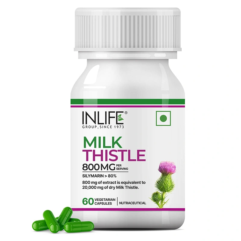 Inlife Milk Thistle 800mg (>80% Silymarin) Capsules