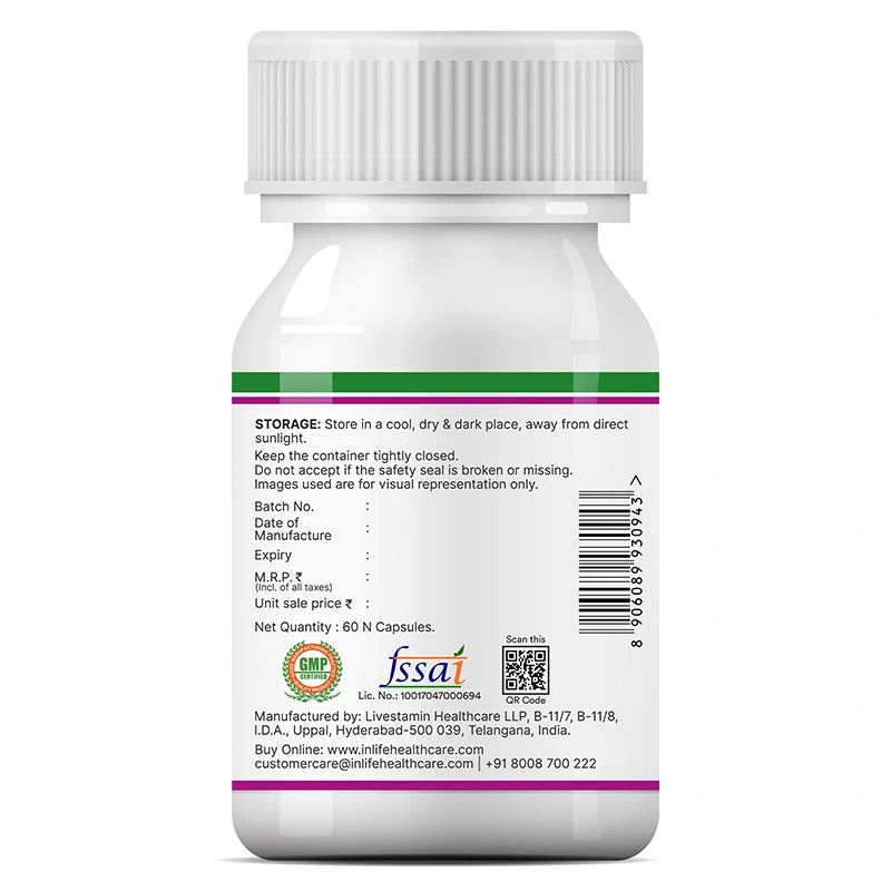 Inlife Milk Thistle 800mg (>80% Silymarin) Capsules