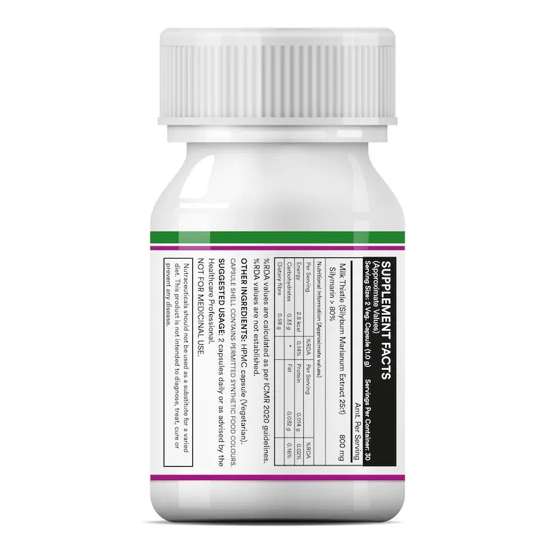 Inlife Milk Thistle Supplement | 800mg Per Serving | Veg. Capsules