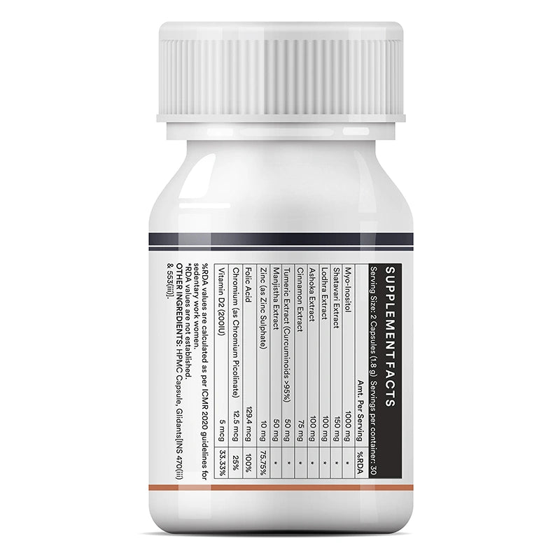 Inlife Myo-Inositol Supplement, Enriched with Ayurvedic herbs for Women, Veg. Capsules